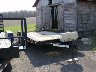 16' low profile car trailer ramps/wireless winch 