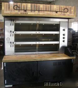 Pavailler cr-4 cyclothermic deck oven, ng, 3 decks, ec 