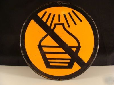 Acid keep from sun enamel warning danger tin sign plate