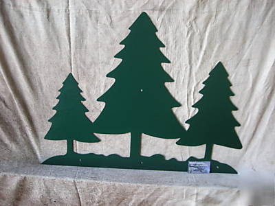 Three pine trees. 23 in tall 31 in wide. 14 ga steel