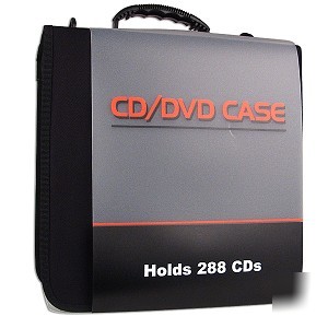 New 288 disc cd/dvd black media storage carrying case