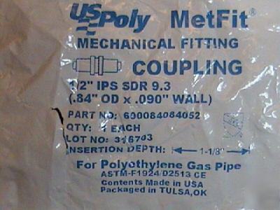 Lot of 12 polyethylene gas pipe mechanical couplings