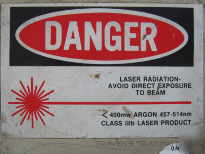 Omnichrome argon ion multiline laser with power supply