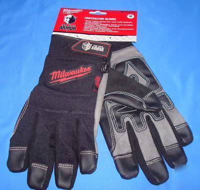 Milwaukee 49-17-0131 contractor work gloves black med