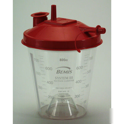 Bemis system iii rigid suction canister red lid 800CC 