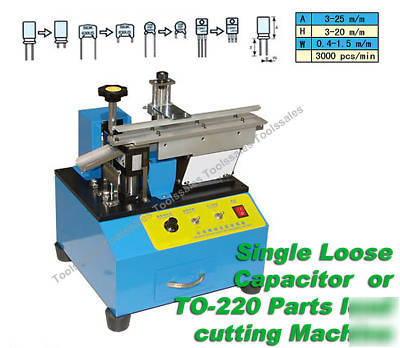 Single loose radial capacitor TO220 lead cut machine