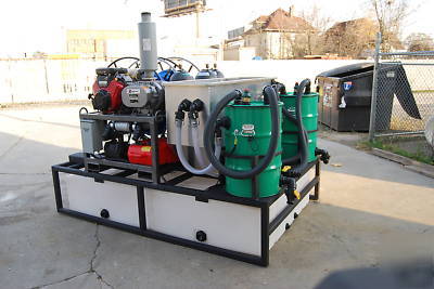 Wash water recovery recycling system skid mounted