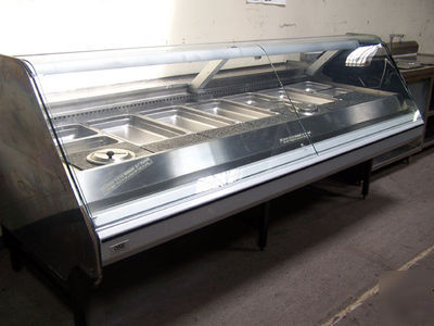 8 ft. curved glass 7 well steam hot food display case