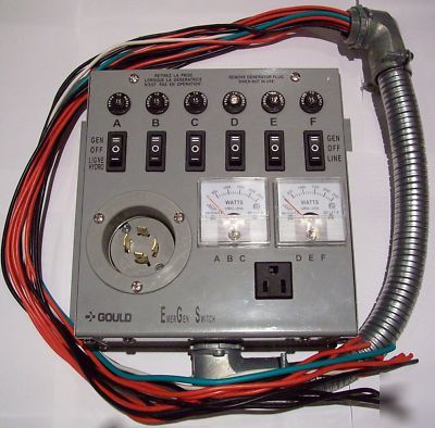 Emergen generator transfer switch panel 20A 125/250V