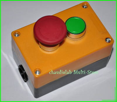 2X emergency stop & power pushbutton switches station
