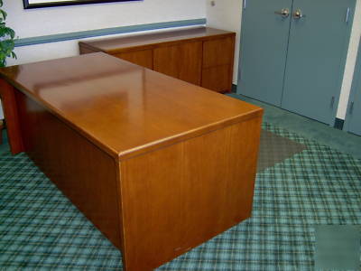Kimball executive office desk and credenza