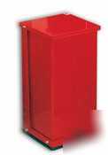 Red steel step-on trash can - 48 quart - det-P48R