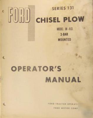 Ford 131 chisel plow model m 3-bar mounted manual