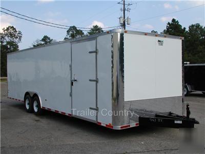 New 8.5X20 enclosed cargo carhauler motorcycle trailer