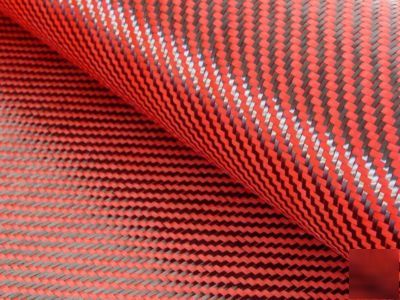 Carbon fiber cloth fabric red twill 50