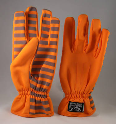 Crossing guard reflective traffic safety gloves orange
