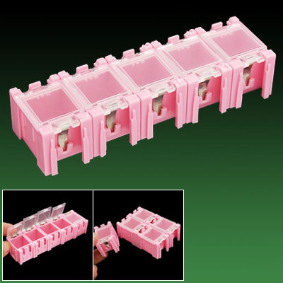 Electronics components parts pink plastic storage case