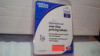 #1 roll red one-line pricing labels OD101 & 1131 