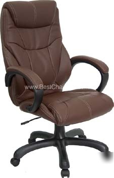 Bomber jacket brown leather high back executive chair