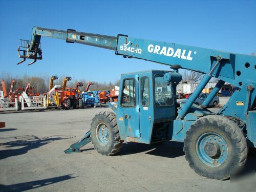 Gradall 534 c-10 forklift 40' 10K outriggers, cab 