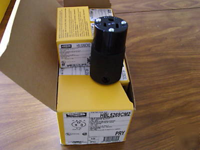 { 10 } HBL5269C 15A 125V edison connector { all black }