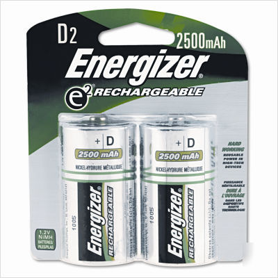 EÂ² nimh rechargeable batteries, d, 2/pack