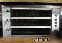 Pavailler cr-4 cyclothermic deck oven, ng, 3 decks, ec 