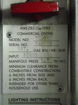 Vulcan triple deck gas bakers oven