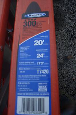 Werner 20' fiberglass stepladder #T7420 twin step