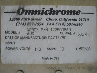Omnichrome argon ion multiline laser with power supply