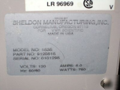 Vwr 1535 general purpose incubator - 24X23X19 - 70DEG c