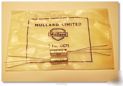 2- OC72 germanium transistor pair + mullard original +