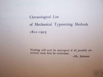 Development of mechanical typesetting 1822-1925 r. huss
