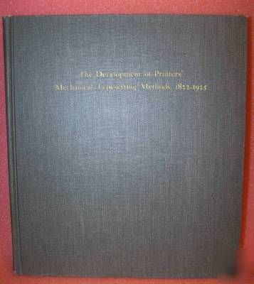 Development of mechanical typesetting 1822-1925 r. huss