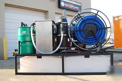 Wash water recovery recycling system skid mounted