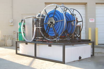 Wash water recovery recycling system skid mounted