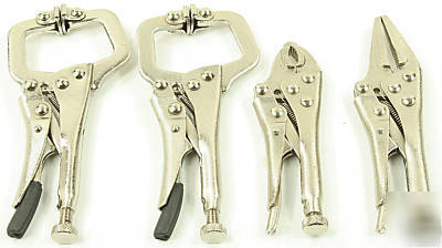 Mini mole locking pliers, c type, grips, welding 4PC