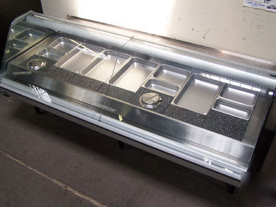 8 ft. curved glass 7 well steam hot food display case