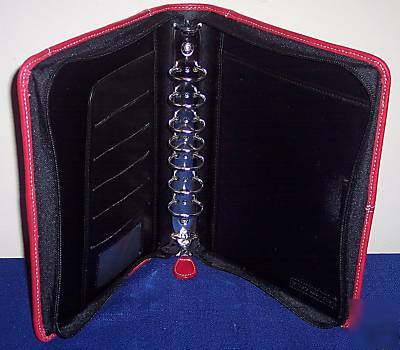Classic size - red leather 7 ring franklin planner nice
