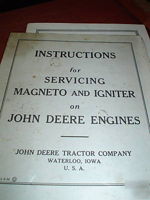 John deere engines instruction manual/magneto/igniter 