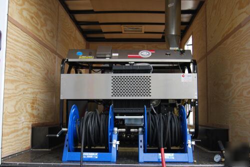 Trailer mounted hot water pressure washer, washers