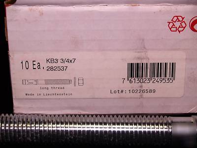 (40) hilti kwik bolt 3 bolts 3/4 x 7 free hilti sds bit