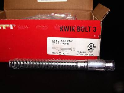 (40) hilti kwik bolt 3 bolts 3/4 x 7 free hilti sds bit