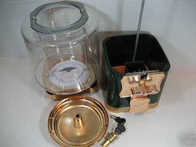 Bulk candy gumball double vending machine + wood stand 