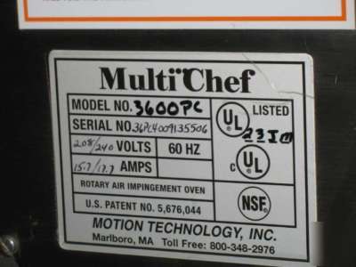Multi-chef 3600PC oven