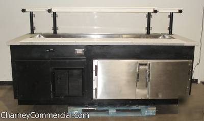 Refrigerated buffet serving table with sneeze gaurd 96