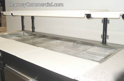 Refrigerated buffet serving table with sneeze gaurd 96