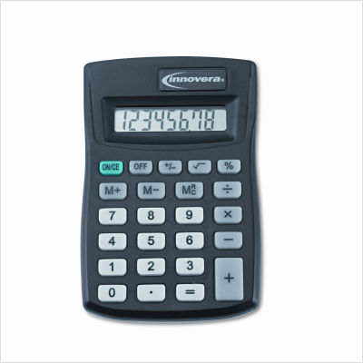 Innovera pocket-sized 8 digit calculator, black