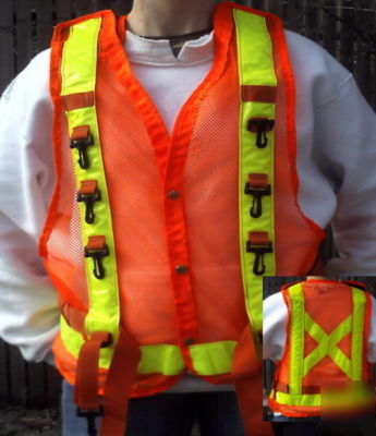 Rcl operator railroad vest reflective safety mesh vest 