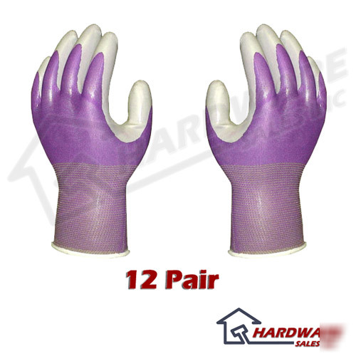 Atlas fit 370 purple nitrile gloves x-small xs 12-pack